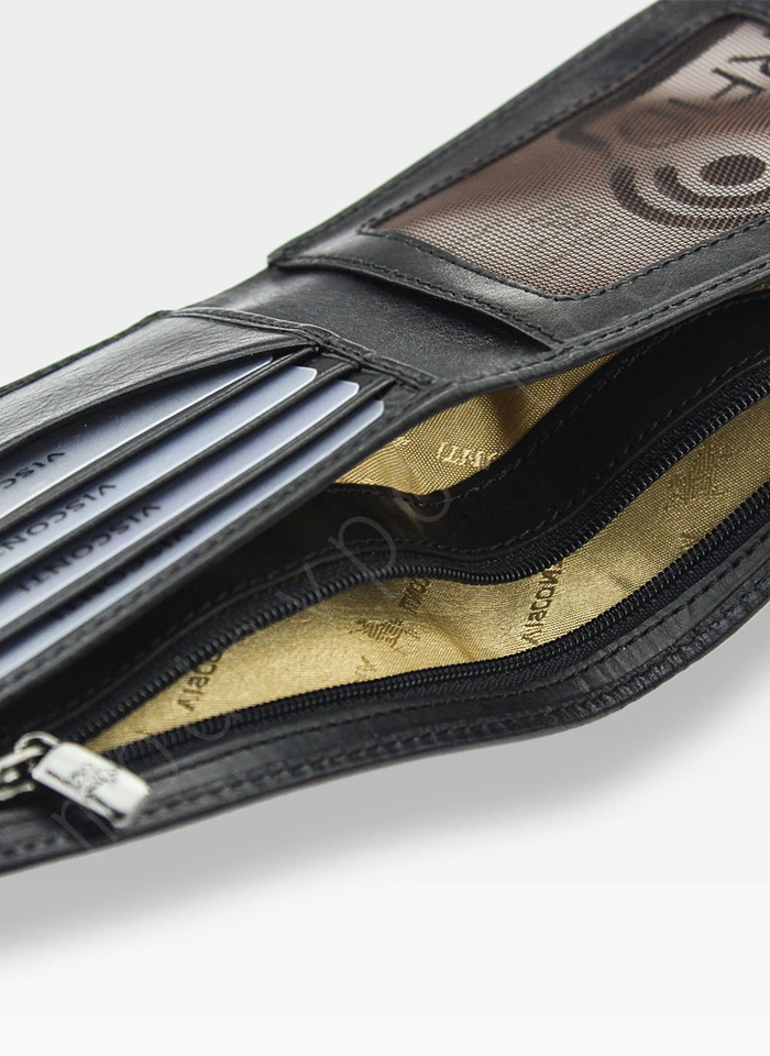 Visconti Bezpečná Pánska Kožená Peňaženka RFID Čierna TSC41
