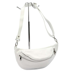 Luka Dámska kožená kabelka 24-017 DOLLARO White Crossbody s extra vreckami