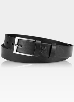 Unisex Kožený Opasok STEVENS Čierny Lesklý 3cm Naturalna Koža