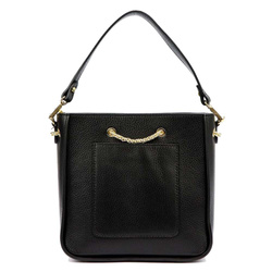 Čierna kožená kabelka Luka 24-004 DOLLARO Shoulder Medium With Gold Fittings